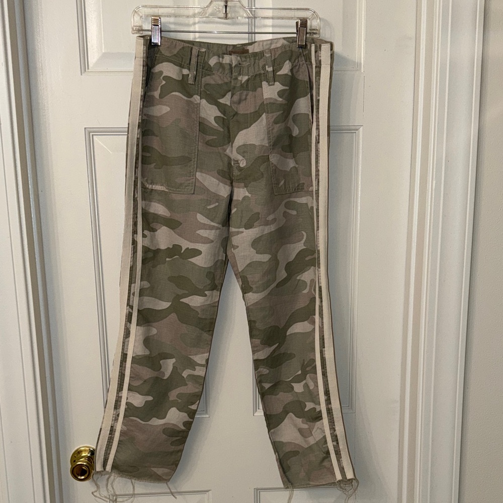 MOTHER Green Camouflage Cargo Pants